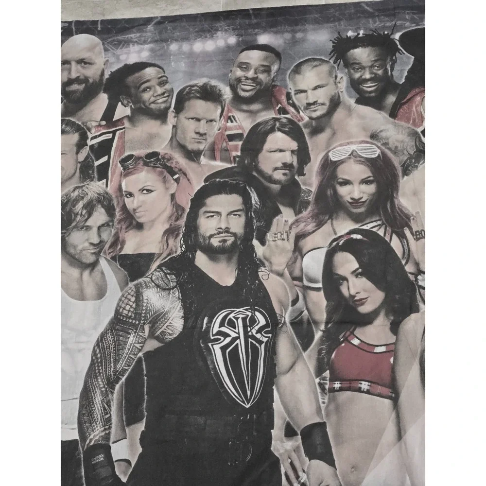 WWE‎ Wrestling Legends Duvet Bed Cover Lightweight 2015 Rock Austin EUC FULL